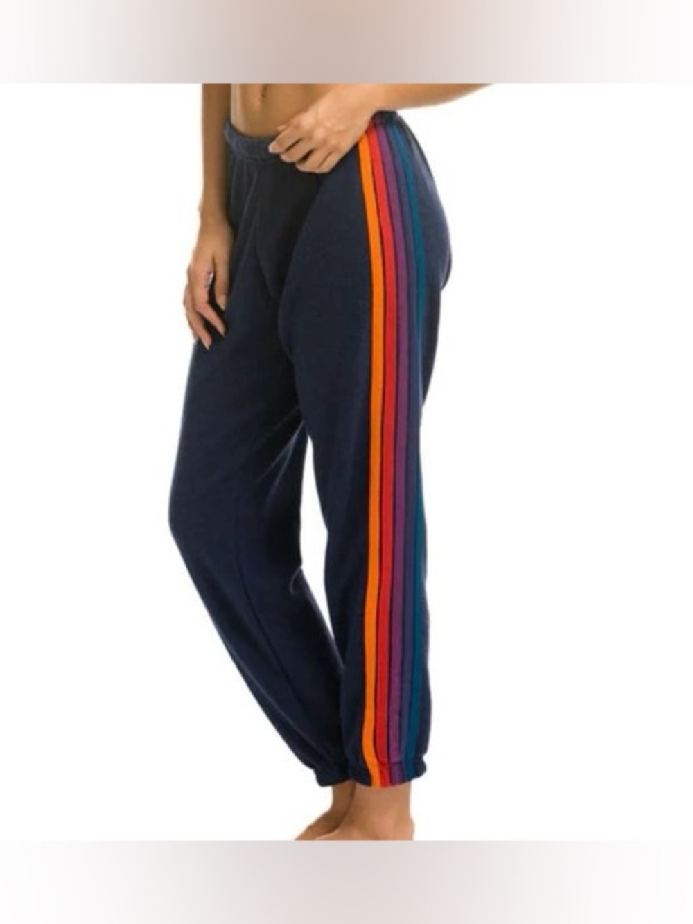 Aviator Nation 5-stripe navy jogger sweatpants